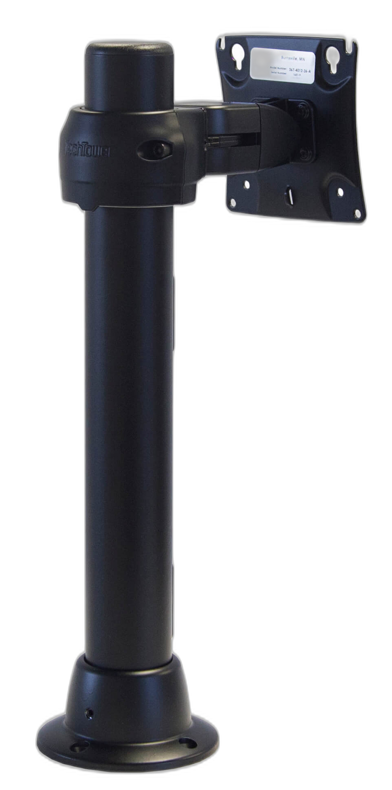 TechTower Pre-Configuration, Grommet Base with 16″ Pole, Double Pivot Monitor Mount on Rotating Clamp