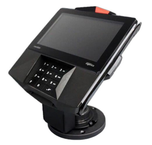 Round Base Metal Stand with EMV Card Clearance for Ingenico Lane 3000, Lane 3600, & 7000 Payment Terminals