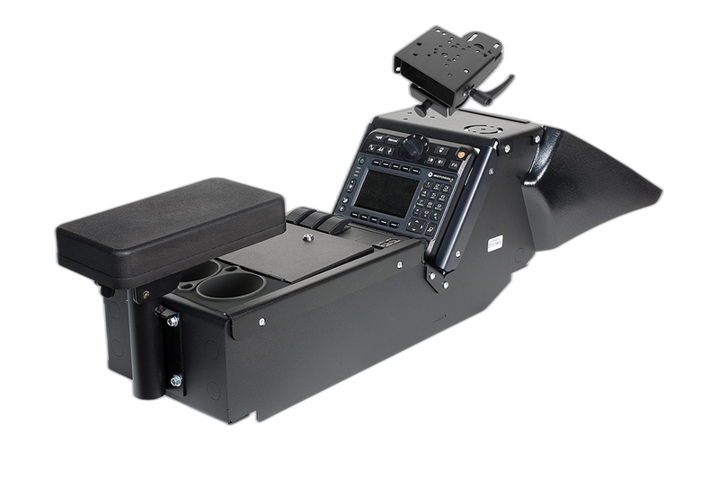 2011-2020 Dodge Charger Police Package Console Box, Cup Holder, Armrest and 6″ Locking Slide Arm Motion Attachment Kit