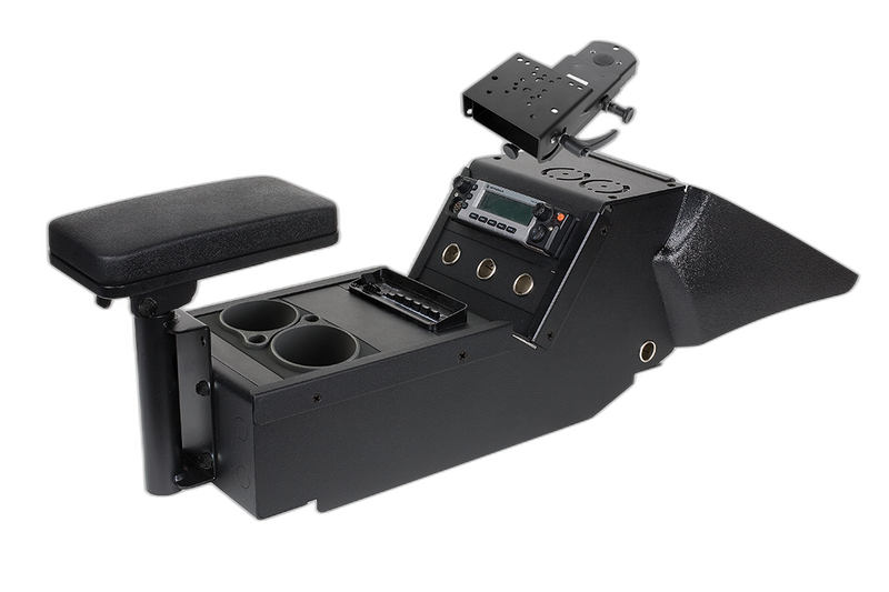 2011-2020 Dodge Charger Police Package 10.5″ Console Box with Cup Holder, Armrest and Mongoose® Motion Attachment Kit