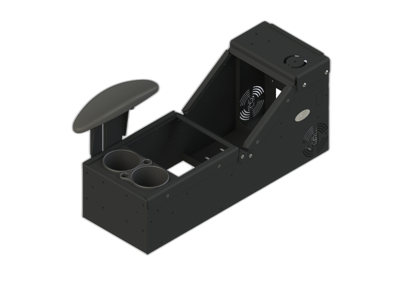 Universal Sloped Console with Cup Holder and Armrest