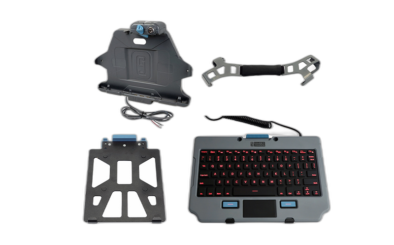 Samsung Galaxy Tab Active Pro Docking Station with Hand Strap, Rugged Lite Backlit Keyboard, and Quick Release Keyboard Cradle