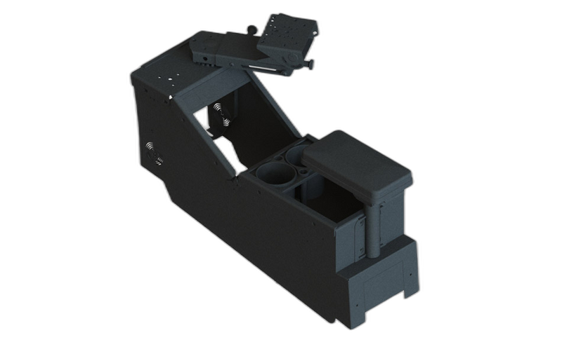 2020+ Ford Police Interceptor® Utility Low Profile Console Box with Cup Holder, Rear Armrest, and Mongoose® Kit