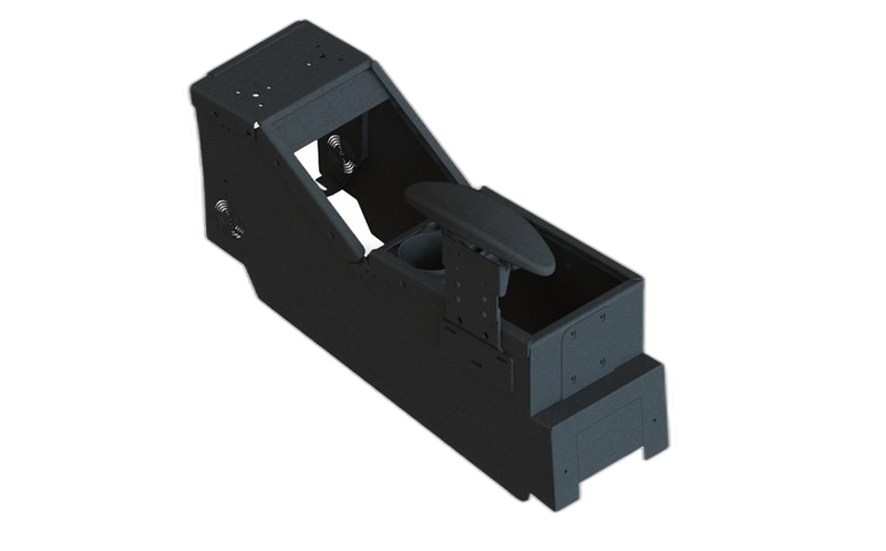 2020+ Ford Police Interceptor® Utility Low-Profile Console Box with Cup Holder and Side Armrest Kit