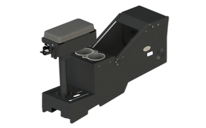 2020+ Ford Police Interceptor® Utility Short Console 2020+ Ford Police Interceptor® Utility Short Console Box with Cup Holder and Printer ArmrestBox with Cup Holder and Printer Armrest