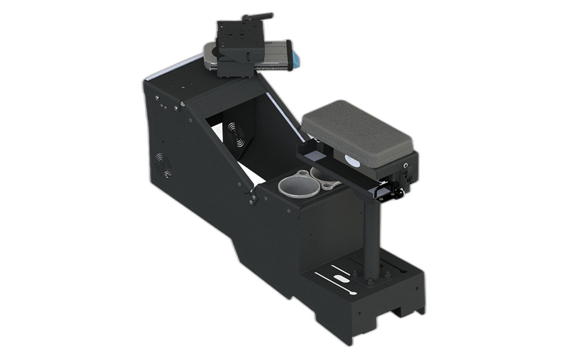 2020+ Ford Police Interceptor® Utility Short Console Box with Cup Holder, Printer Armrest, and Mongoose® XE 7” Motion Attachment