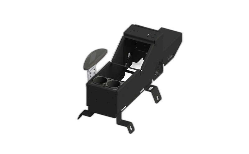 2019+ Chevy Silverado/GMC Sierra 1500 Console with Internal Cup Holder, Side Armrest, and Wiring Chase Kit