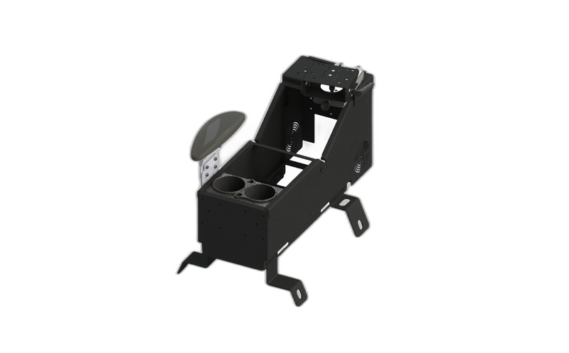 2019+ Chevy Silverado/GMC Sierra 1500 Console with Internal Cup Holder, Side Armrest, and 6″ Locking Slide Arm Kit