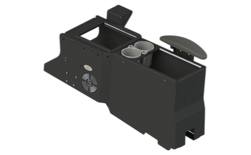 Gamber-Johnson 7170-0822-00: 2020+ Ford Police Interceptor Utility Full Depth Console Kit with Side Mount, Armrest, and Cup Holder