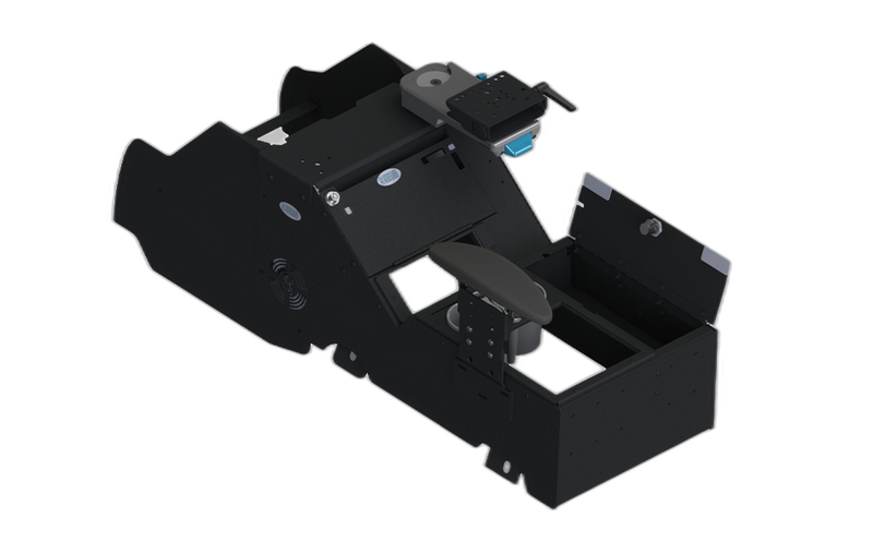 2021-2024 Chevrolet Tahoe Wide Body Console Box Kit with Internal Printer Mount, Armrest, Cup Holder, and Mongoose® XLE 9″ Motion Attachment