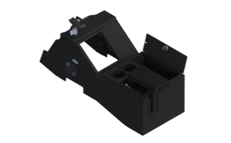 2021+ Ford F150 & 2023+ F250-550 Wide Body Console Box Kit with Magnetic Phone Holder, Cup Holder and Rear Armrest