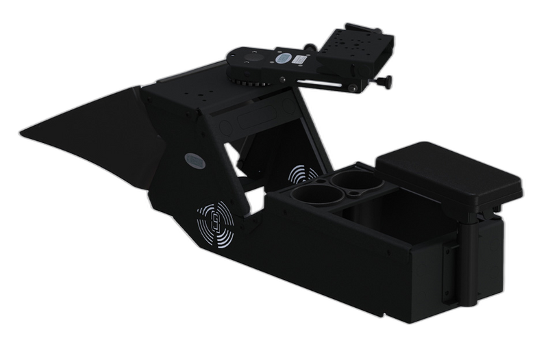 2021+ Dodge Charger Console Box Kit with Cup Holder, Rear Armrest, and Mongoose®-9″ Locking Slide Arm with Short Clevis