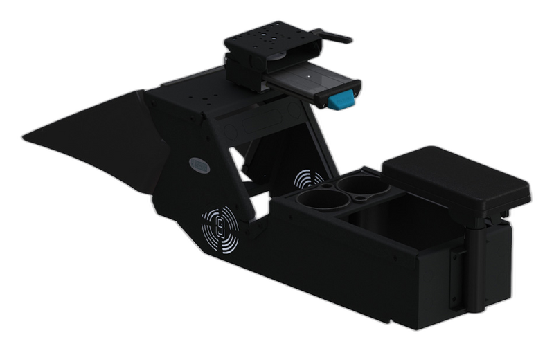 2021+ Dodge Charger Console Box Kit with Cup Holder, Rear Armrest, and Mongoose® XE 9″ Motion Attachment