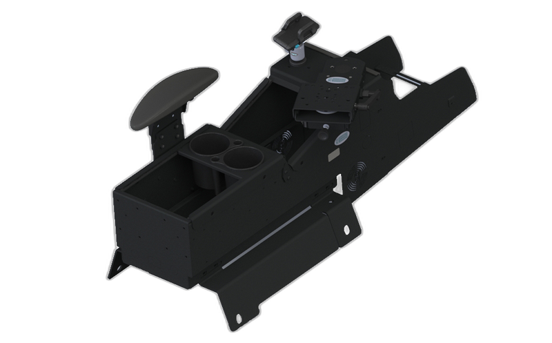 2021-2024 Chevy Tahoe Standard Width Console Box Kit with Magnetic Phone Holder, Side Armrest, Cup Holder, and Mongoose®-9″ Locking Slide Arm with Short Clevis