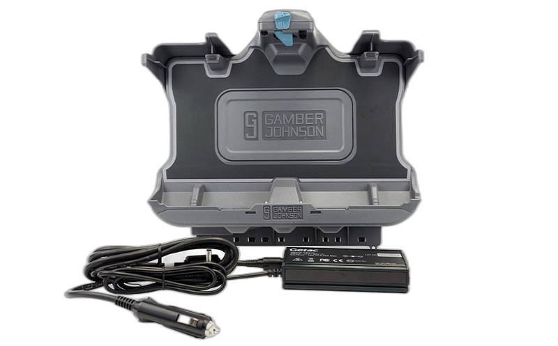 Getac F110 Vehicle Cradle (no electronics) with Getac 120W Auto Power Adapter with Cigarette Lighter Connector (No RF)