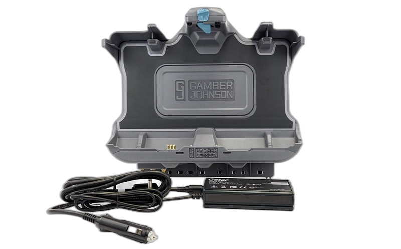 Getac F110 Vehicle Cradle (no electronics) with Getac 120W Auto Power Adapter with Cigarette Lighter Connector (Tri RF)