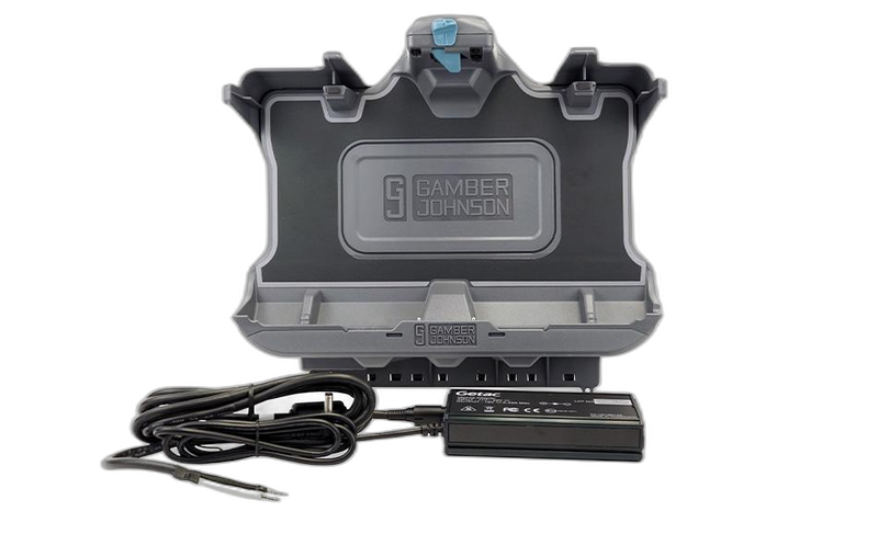Getac F110 Vehicle Cradle (no electronics) with Getac 120W Auto Power Adapter with Bare Wire Lead (No RF)
