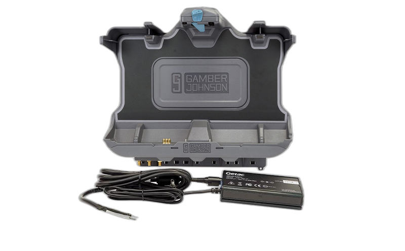 Getac F110 Vehicle Cradle (no electronics) with Getac 120W Auto Power Adapter with Bare Wire Lead (Tri RF)