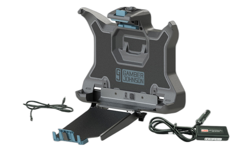 Dell 12″ Rugged Tablet Keyboard Vehicle Cradle (No electronics) – NO RF with Lind Auto Power Adapter