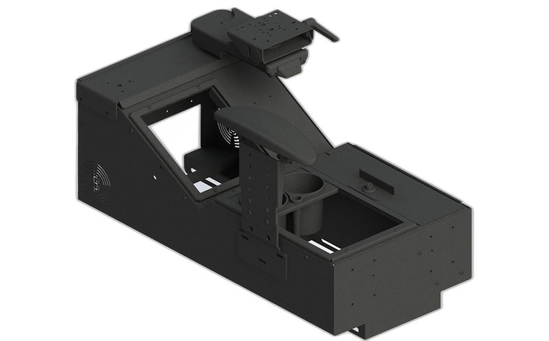 Universal Wide Body Console Box Kit with Locking Storage, Cup Holder, Side Arm Rest and 9″ Mongoose XLE