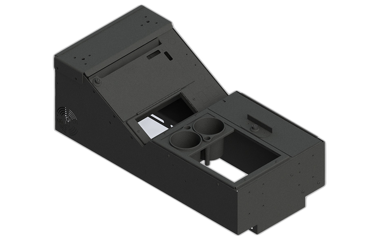 Universal Wide Body Console Box Kit with Printer Mount, Locking Storage and Cup Holder