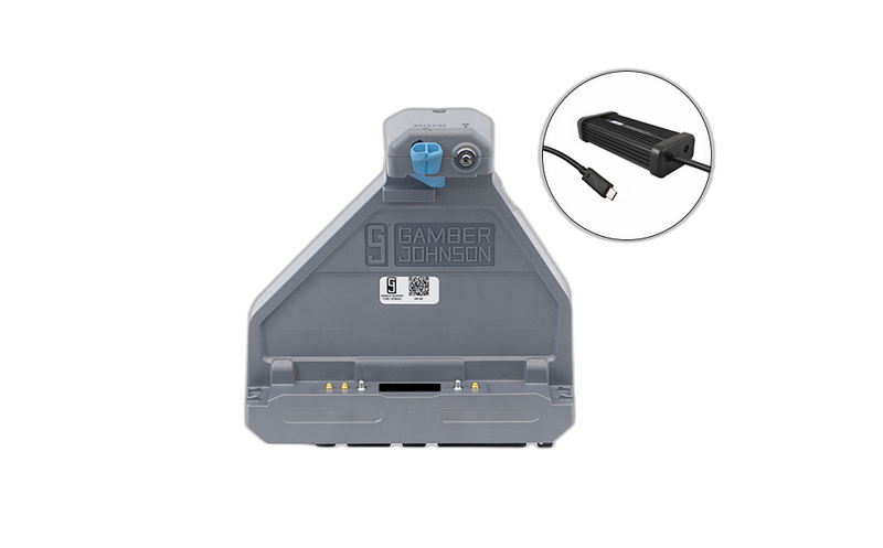 Getac ZX80 Tablet Cradle (TRI RF) with 11-16V LIND USB-C Auto Power Adapter