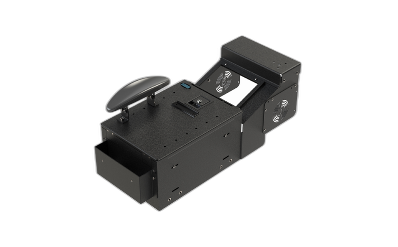 KIT – Small-Short Workstation Box with File Hanger Tray, Adjustable Armrest, and 9″ Radio Platform (Base Version)