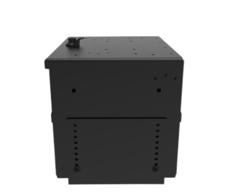 Universal Accessory Box 12.5″ Wide for Angled Series Work Truck Console, External Mount with Flip-Up Locking Lid
