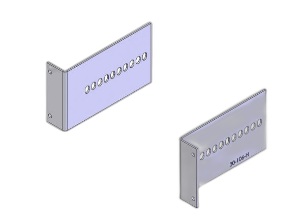 2-Piece Equipment Mounting Bracket, 3″ Mounting Space, 0.81″ Bend