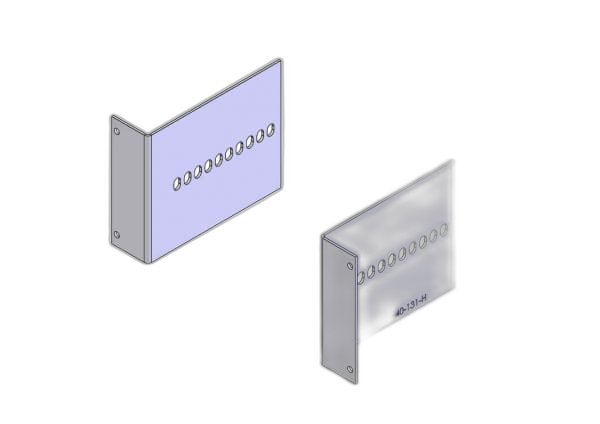 2-Piece Equipment Mounting Bracket, 4″ Mounting Space, 2.5″ Bend