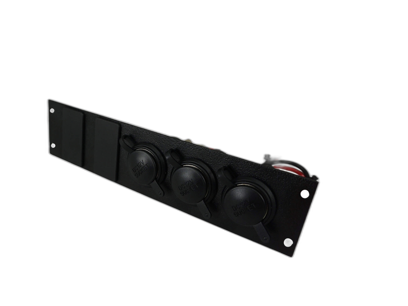 Console Accessory Bracket Kit with 3 Lighter Plug Outlets and 2 Blanks for Rectangular Accessories