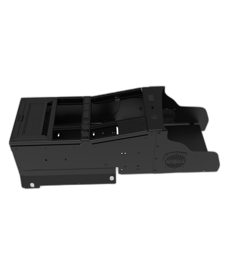 Vehicle-Specific 15″ Wide Angled Console with Internal PocketJet 8 Printer Mount for 2025 Chevrolet Tahoe Police Pursuit Vehicle