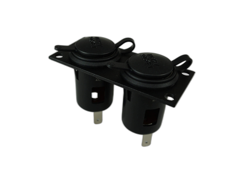 Dual Lighter Plug Socket Bracket w/ 2 Lighter Plugs for Wide VSW Consoles