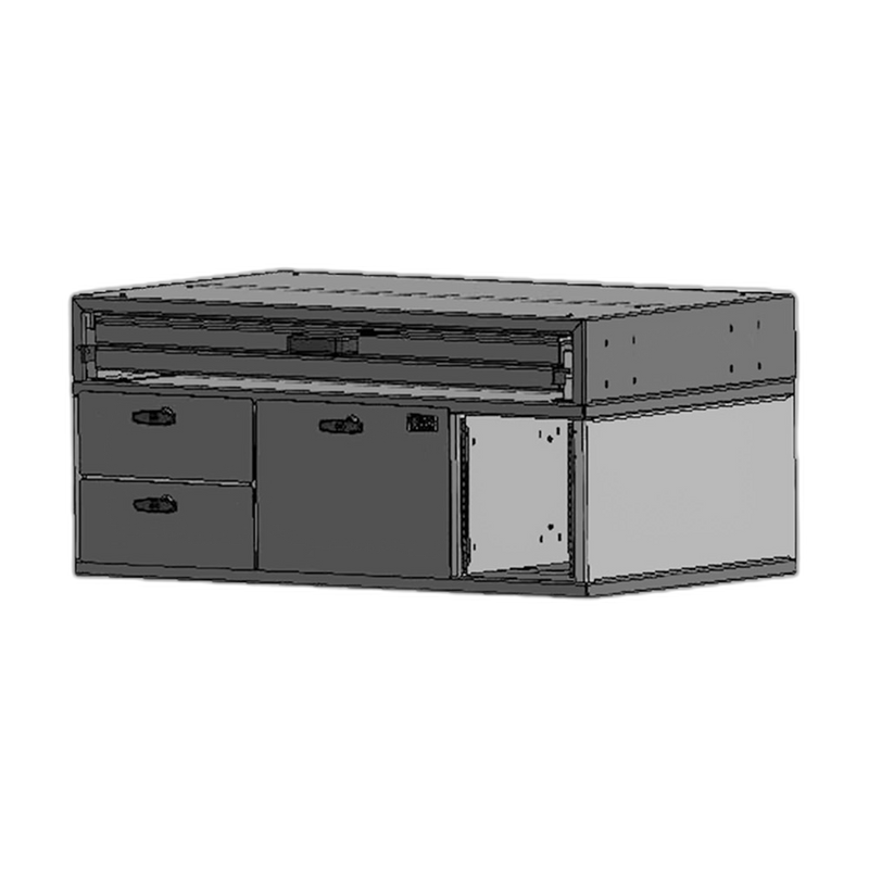 Command Post, 39″ W x 22″ L x 17″ H Three Drawer Module with Bottom Map Drawer and Draw-tight Locking Handles