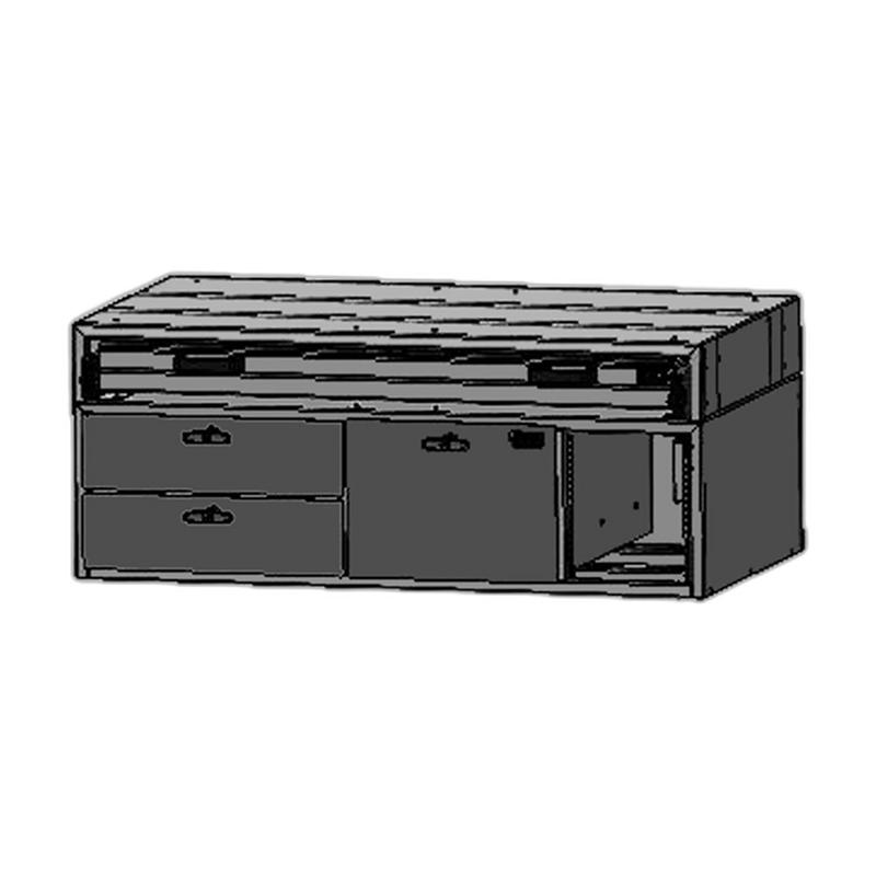 Command Post, 44″ W x 22″ L x 17″ H Three Drawer Module with Top Map Drawer and Draw-tight Locking Handles