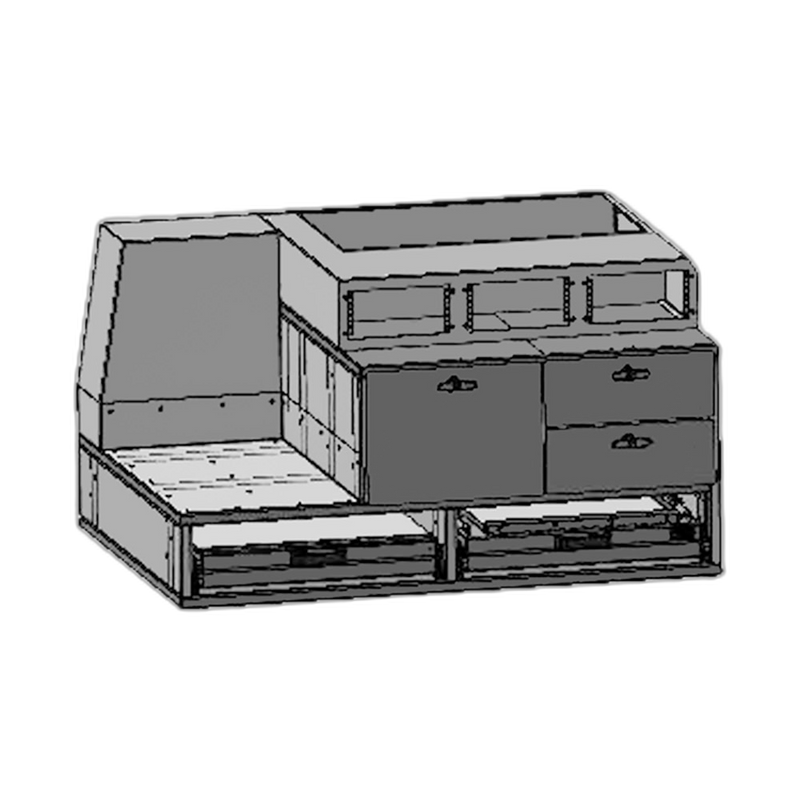 Command Post, 46″ W x 36″ L x 25″ H Storage Drawers and Dual Pop-up Whiteboards