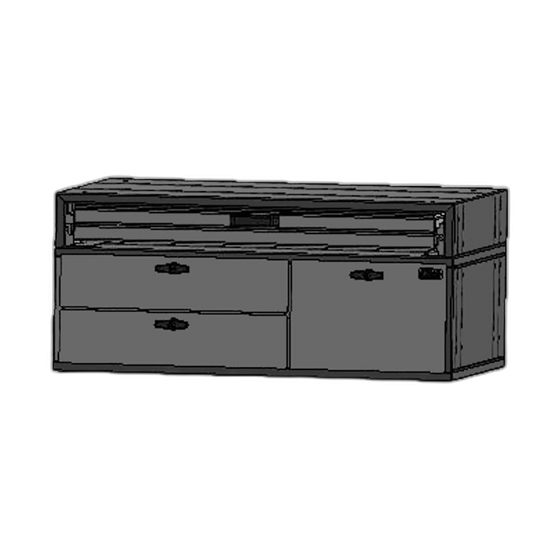 Command Post, 39″ W x 30″ L x 17″ H Two Module System with Top Map Drawer and Draw-tight Locking Handles