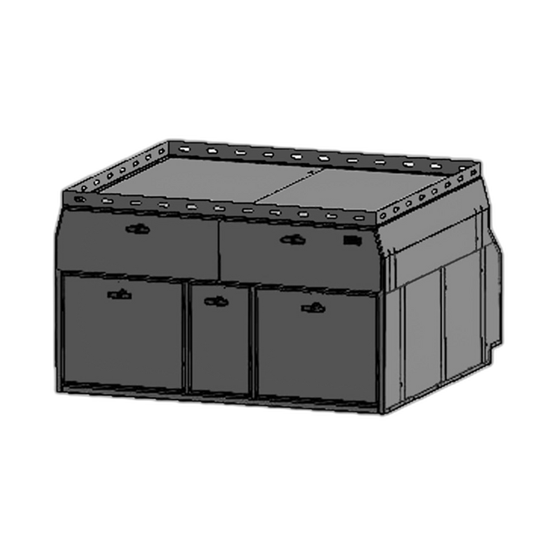 Command Post, 46″ W x 37″L x 26″ Five Drawer Scale Module