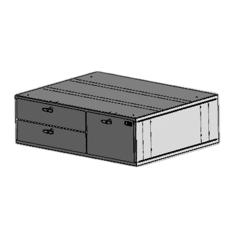 Command Post Module, 39″ W x 30″ L x 12″ H with three storage drawers