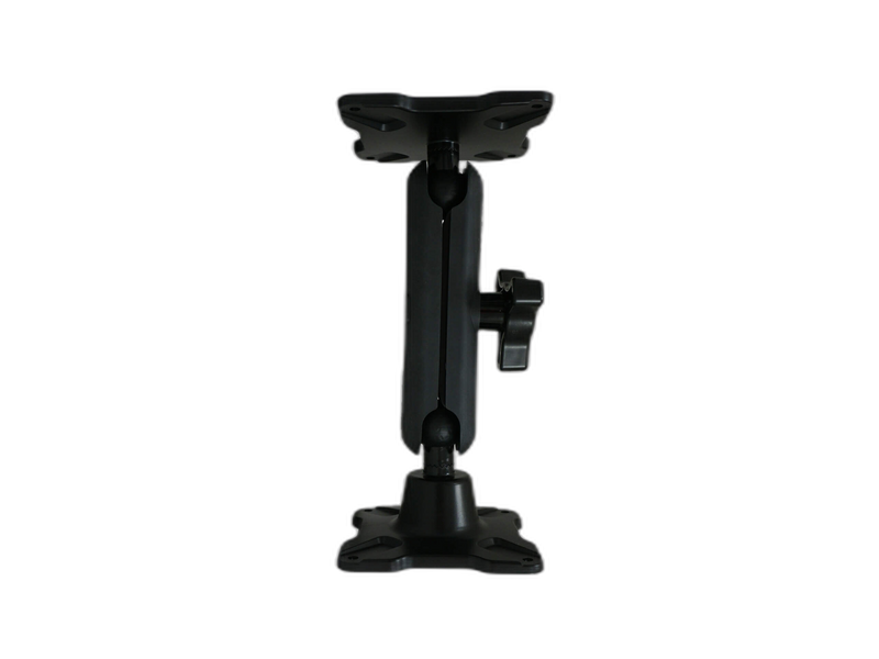 Dual Ball Mount with 1.00″ Knob-Style Long Housing, One Standard VESA 75 Plate & One Long VESA 75 Plate