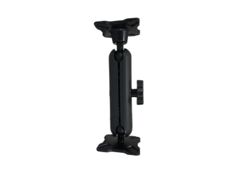 Dual Ball Mount with 1.50″ Knob-Style Long Housing, One Standard VESA 75 Plate & One Long VESA 75 Plate