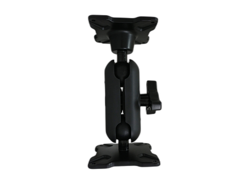 Dual Ball Mount with 1.50″ Knob-Style Standard Housing, One Standard VESA 75 Plate & One Long VESA 75 Plate
