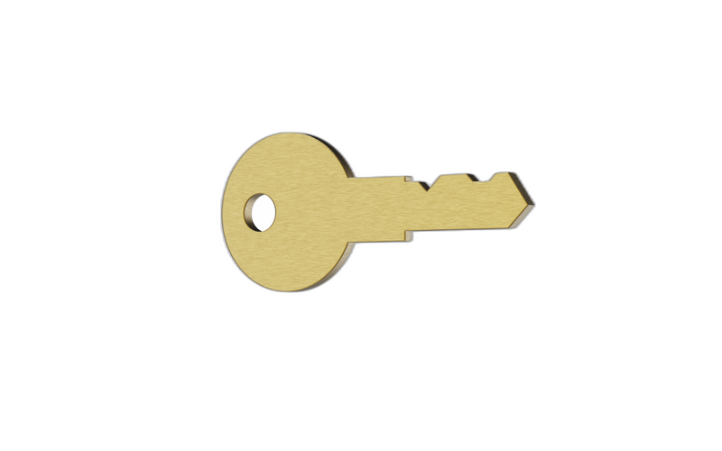 Lock Key for Payment Terminal Stands with “A” Stamped on Face of Lock