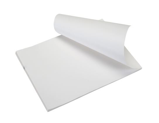 8.5in x 11in Letter Size White Premium Direct Thermal Paper, Fanfold (32 Stacks of 50 Sheets)