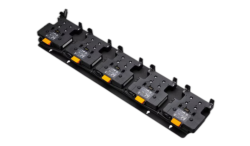 5-Bay "Hat" Channel Docking Charging Assembly for RuggedJet 4200 Printers
