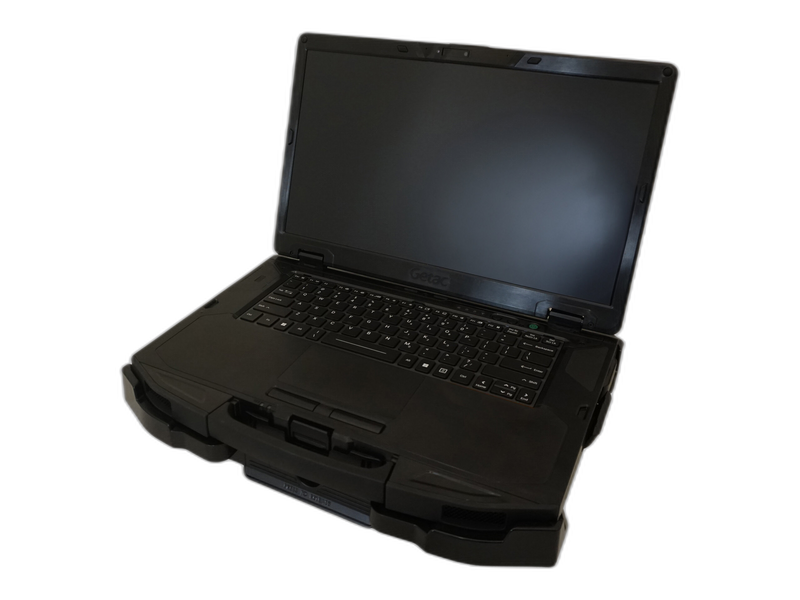 Package – Docking Station for Getac S510 Laptop with Triple Pass-Through Antenna Connection, Power Supply Mounting Brackets & Screen Support