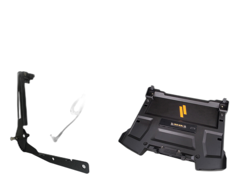 Package – Docking Station For Getac S410 Notebook With External Power Supply with Bare Wire, Power Supply Mounting Bracket & Screen Support