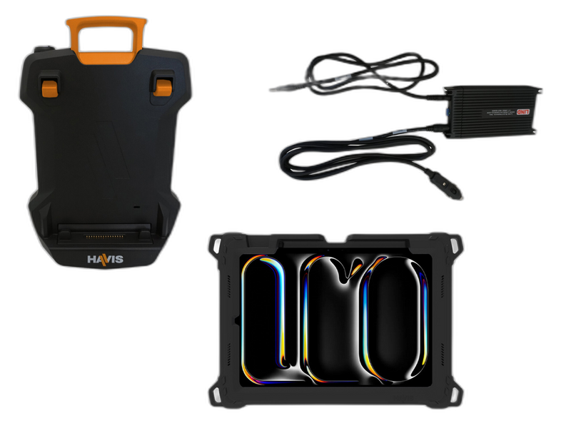 Package – DS-TAB-401 Docking Station, TC-403 Tablet Case, and LPS-184 DC Power Supply for Apple