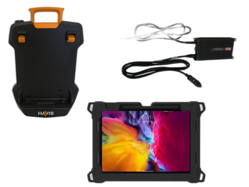 Package – DS-TAB-401 Docking Station, TC-409 Tablet Case, and LPS-184 DC Power Supply for Apple iPad Pro 11″ (2nd – 4th Gen)