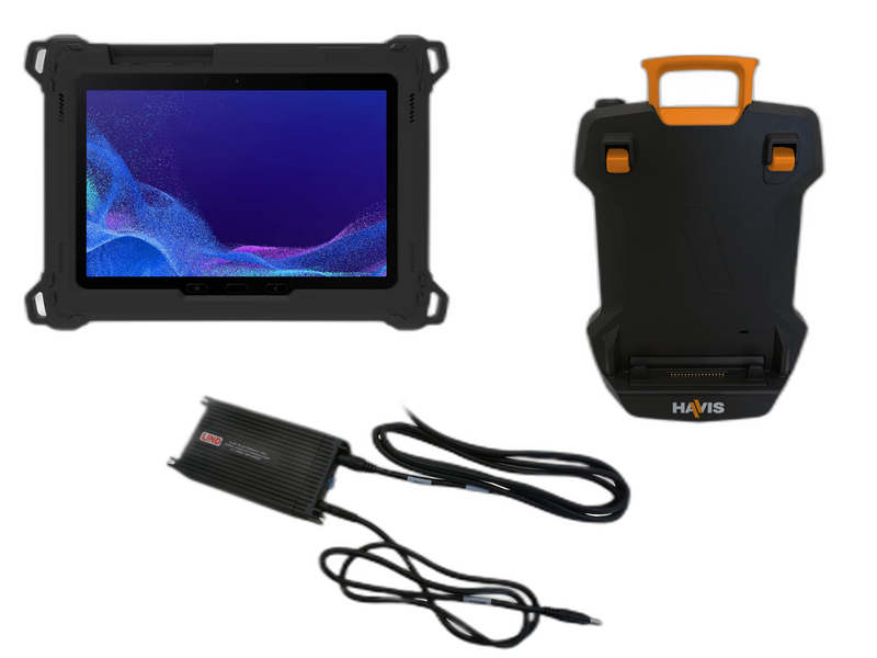 Package – DS-TAB-401 Docking Station, TC-407 Tablet Case, and LPS-184 DC Power Supply for Samsung Tab Active4 Pro & Active5 Pro